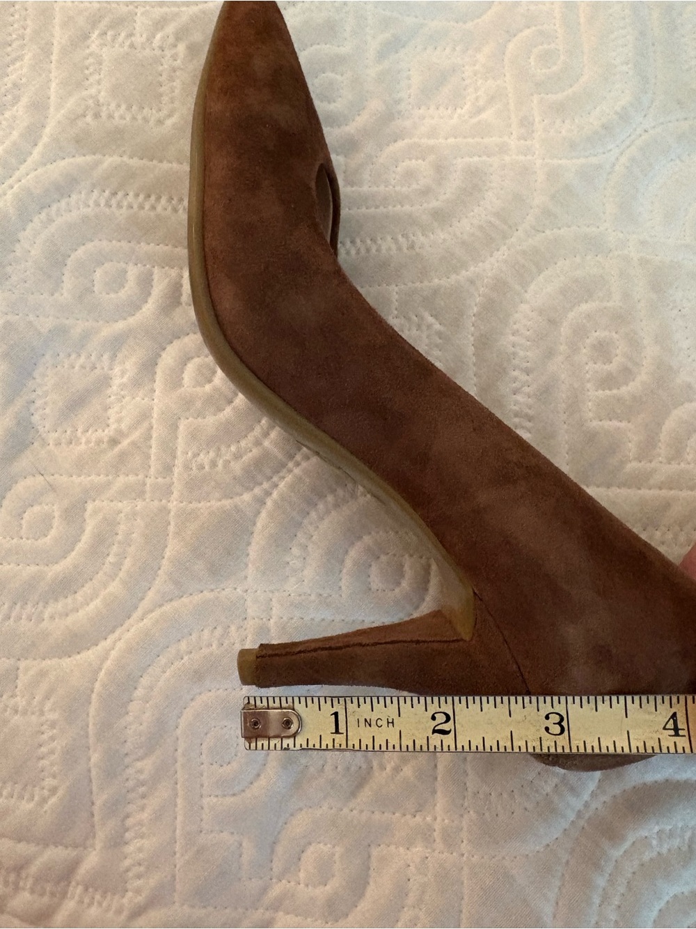 Michael Kors Brown Suede Pointed Pumps with Gold Insole - Picture 4 of 4